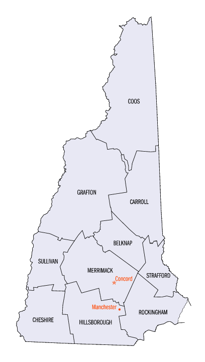 New Hampshire map